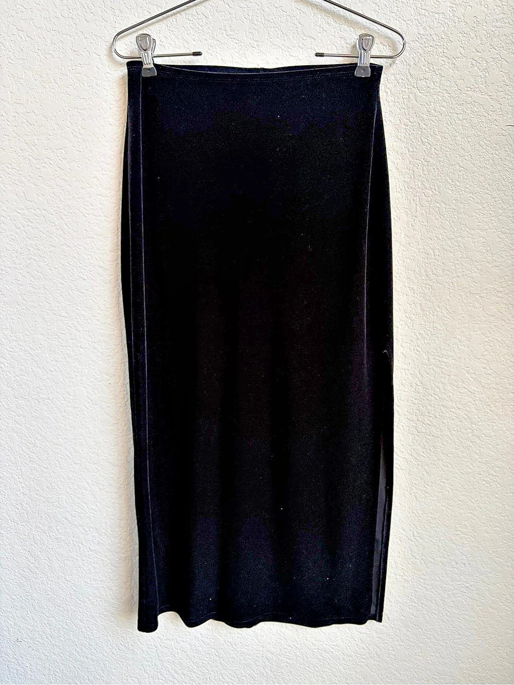 Vintage GAP Black Velvet Midi Skirt XS 90s Y2K